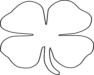 Coloring Trend Thumbnail Size Shamrock Four Leaf Clover - Clover Outline Vector (400x322)