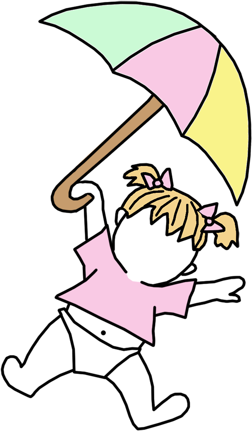 Single Baby Girl With Umbrella Mandys Moon Personalized - Single Baby Girl With Umbrella Mandys Moon Personalized (1000x1000)