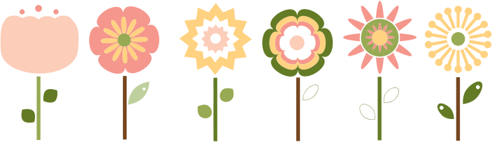 Medium Image - Six Flowers Clipart (704x204)
