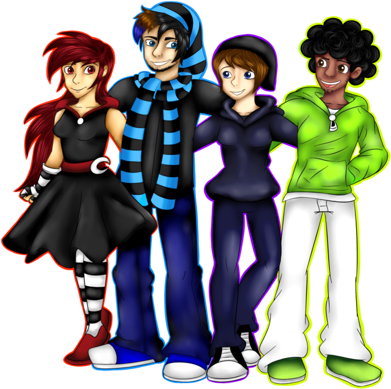 Group Of Friends By Dragon-rainbowbeanie - Cartoon (867x921)