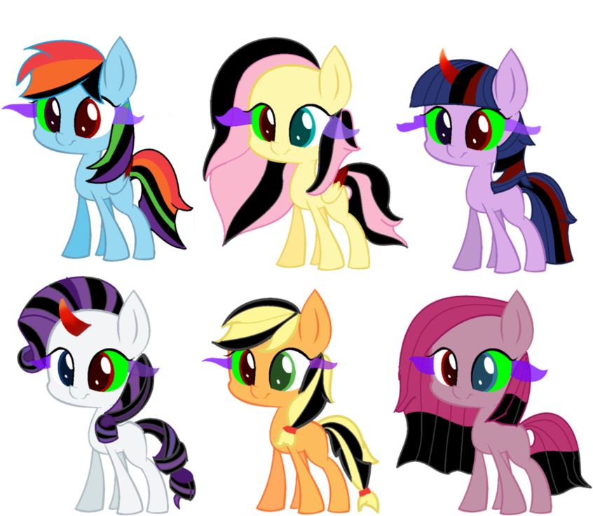Mane Six X Sombra Adopts Open By Artsipikachu - Cartoon (967x827)