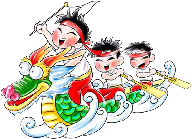 Zongzi Dragon Boat Festival Clip Art - Dragon Boat Racing Cartoon (708x492)