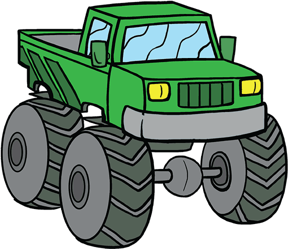 How To Draw Monster Truck - Monster Truck To Draw (678x600)