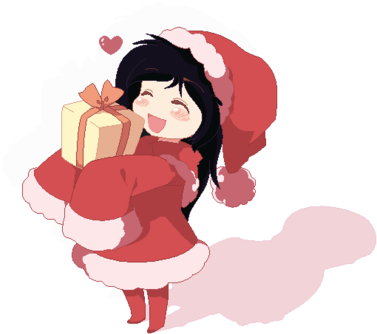 Anime Christmas Couple Love Download - Anime Chibi Girl Christmas (400x367)