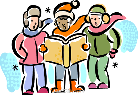 Christmas Carollers Carolers Royalty Free Vector Clip - Winter Choir Clipart (480x331)