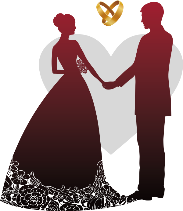 Wedding Invitation Wedding Reception Banner - Wedding Couple Red Png (703x860)