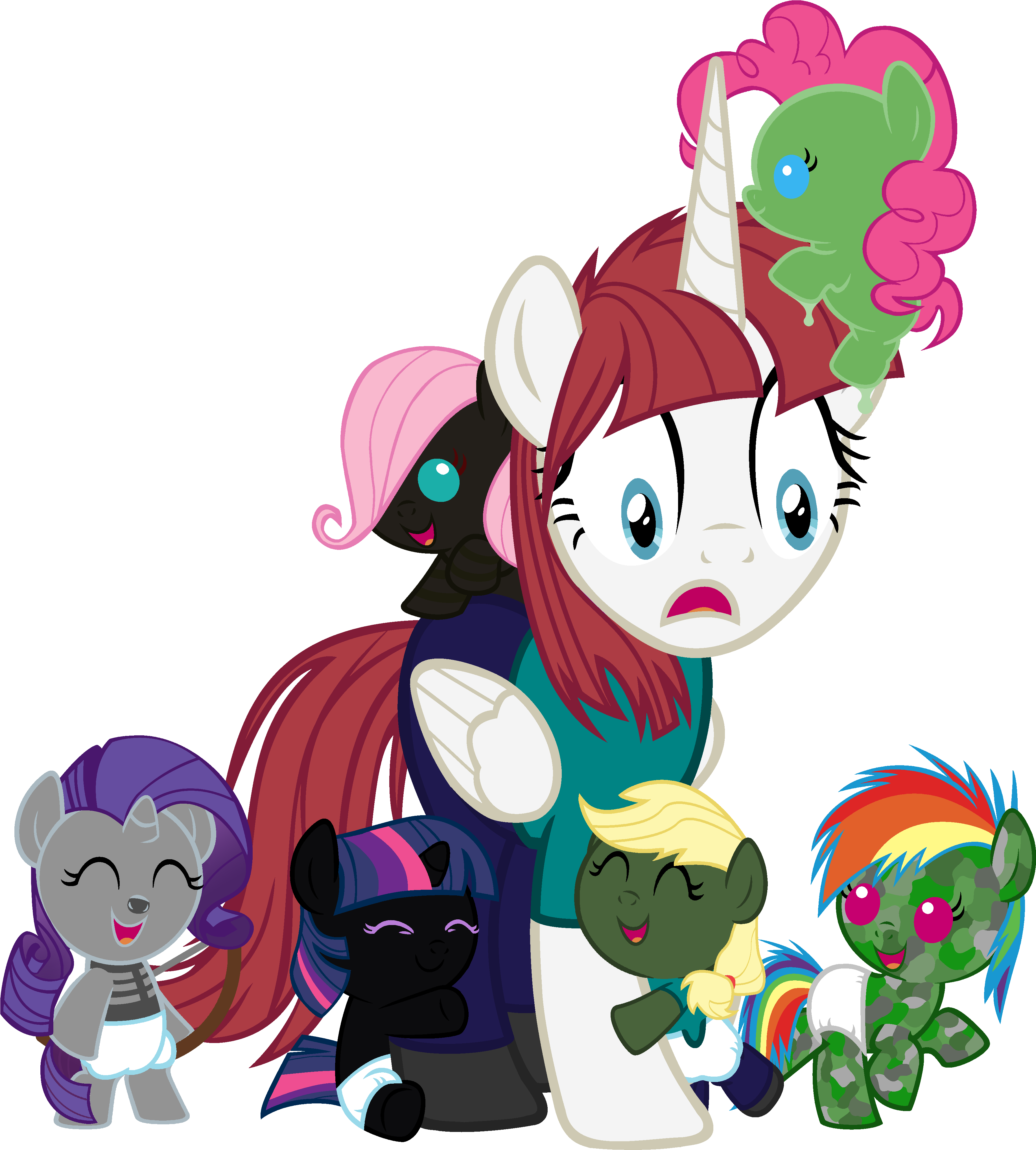 Pony Sunset Shimmer Rainbow Dash Fluttershy Twilight - Minecraft Mobs As Ponies (3760x4120)