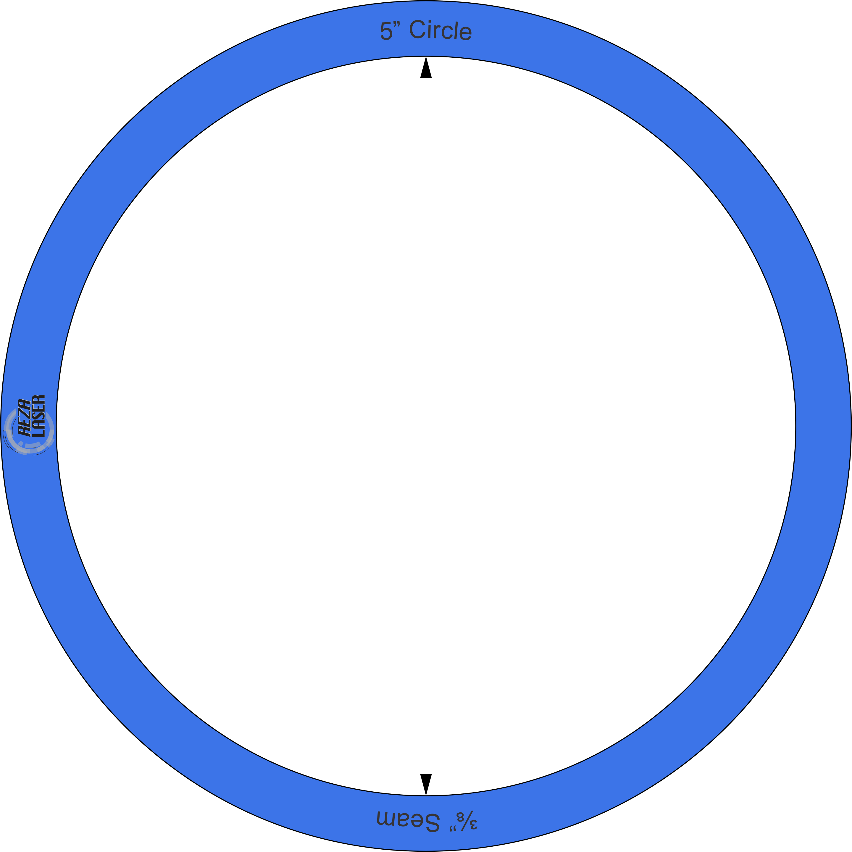 Circle 5″ Inch Acrylic Template I Spy With ⅜” Seam - Circle (2880x2880)