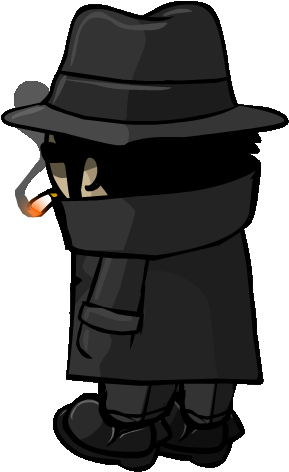 Spy From Behind - Cartoon (349x520)