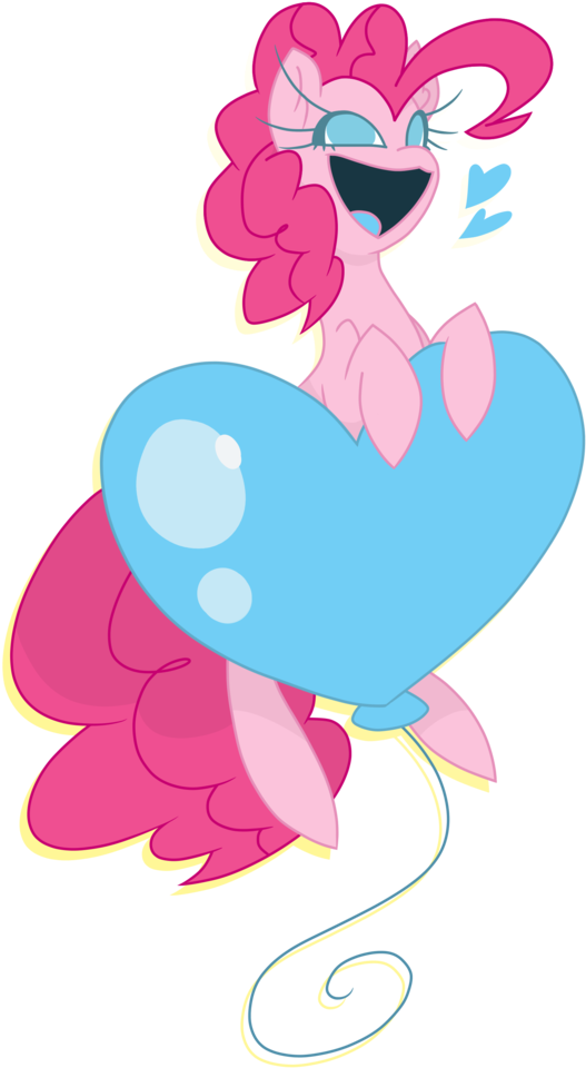 Miss Zi Zi, Balloon, Happy, Heart Balloon, Pinkie Pie, - Cartoon (566x1024)