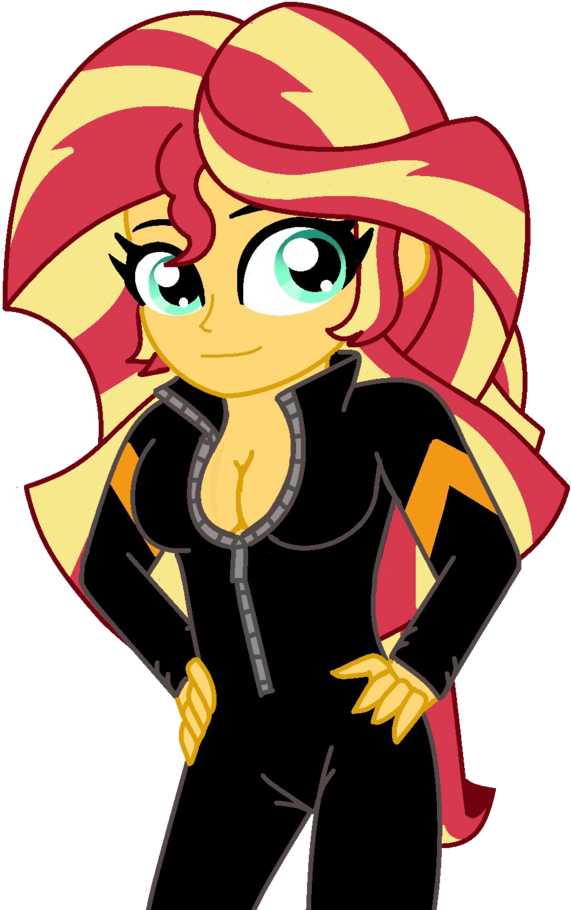 Sunset Shimmer In Spy Catsuit By Titankilla - Cartoon (600x913)
