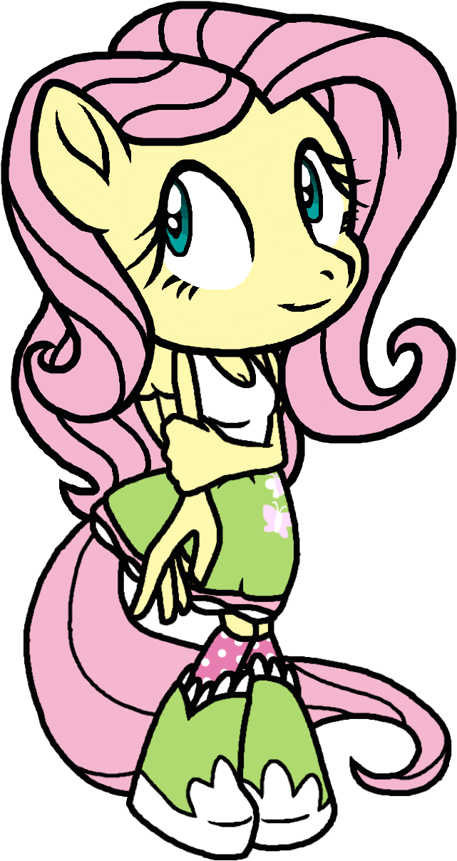 Eeveewhite97, Breasts, Cleavage, Clothes, Equestria - Fluttershy (1024x1371)