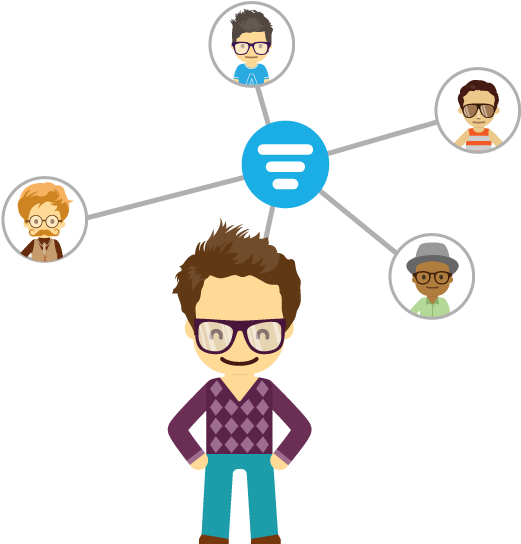 One Platform For Your Team To Collaborate Without A - Cool Dude Vector (564x560)