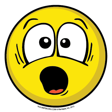 Nice Surprised Smiley Face Clip Art Shocked Smiley - Emoticons Shocked Face (375x375)
