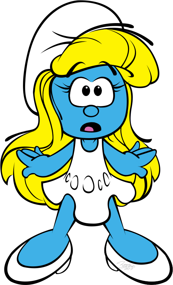 Surprised Smurfette Doodle - Smurfette (651x996)