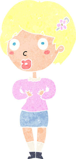 Cartoon Surprised Woman - Cartoon (265x550)
