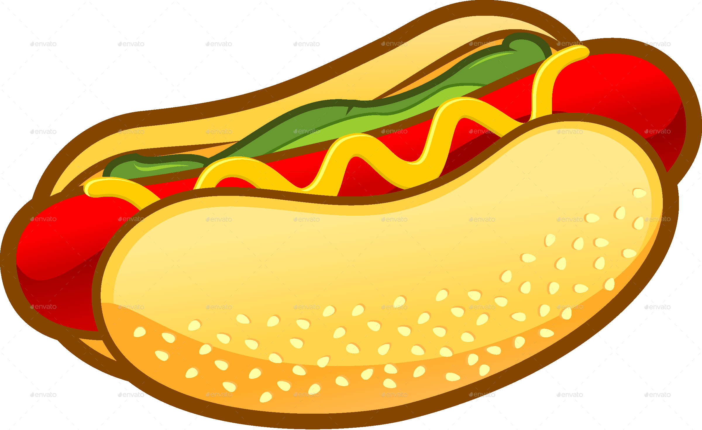 Hot Dog Vector Png (2400x1471)