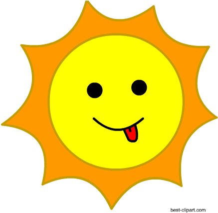 Naughty Sun Sticking Tongue Out Clipart - Clip Art (450x450)