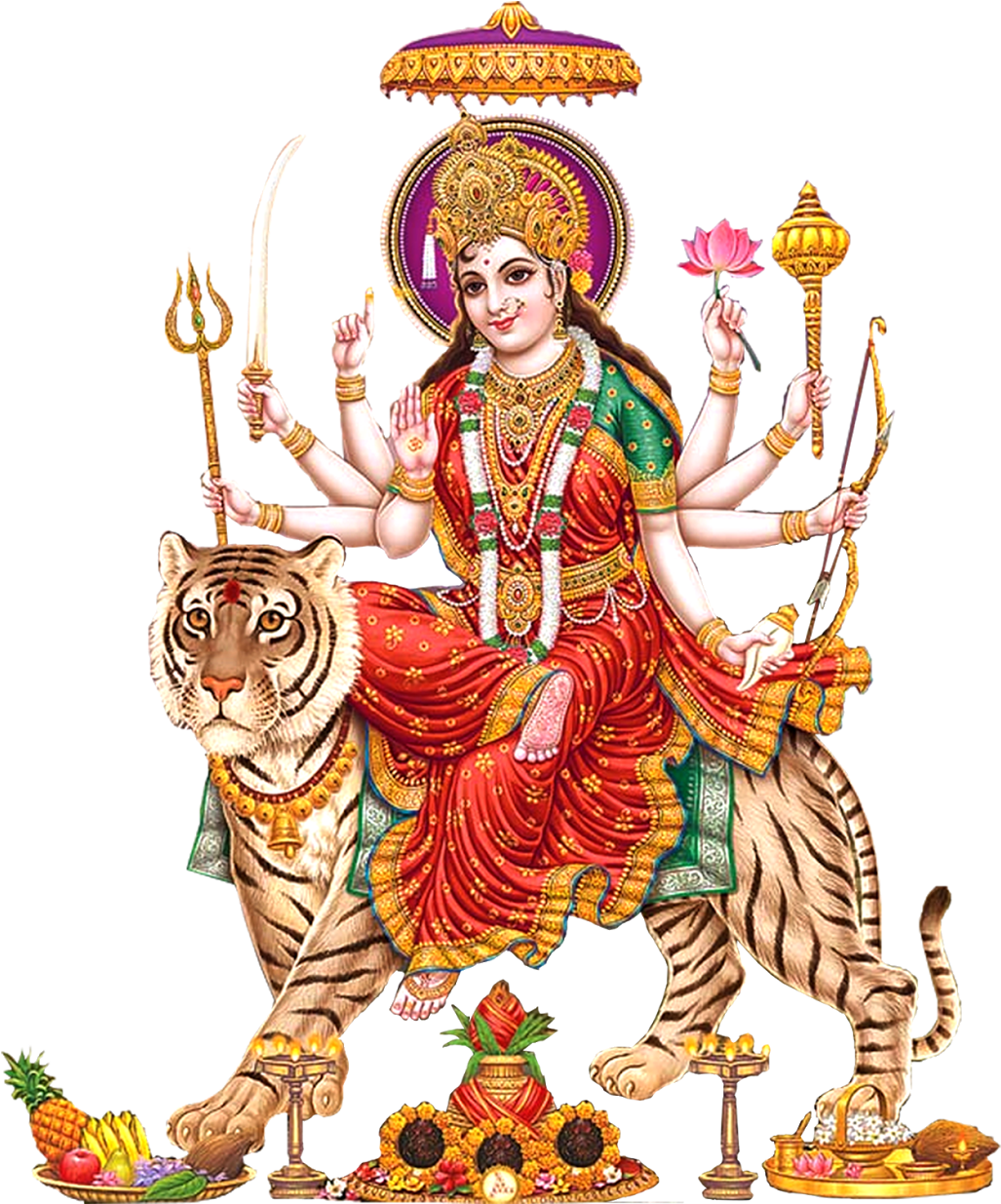 Png Images Of Indian Gods Telugu Vijayadashami Wishes - Maa Durga Images Pn...