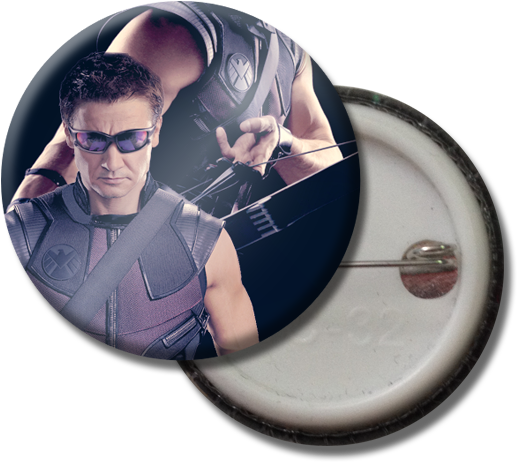 Hawkeye Button Pin - Badge (600x600)