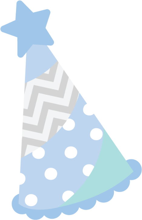 Scrapbook - - Birthday Hat Clipart Blue Polka Dot (572x900)