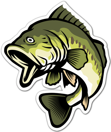 Car & Motorbike Stickers - Largemouth Bass Clipart (422x500)