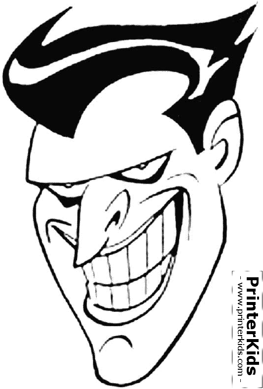Batman Party Printables This Coloring Page Show A Image - Joker Face Coloring Page (533x787)