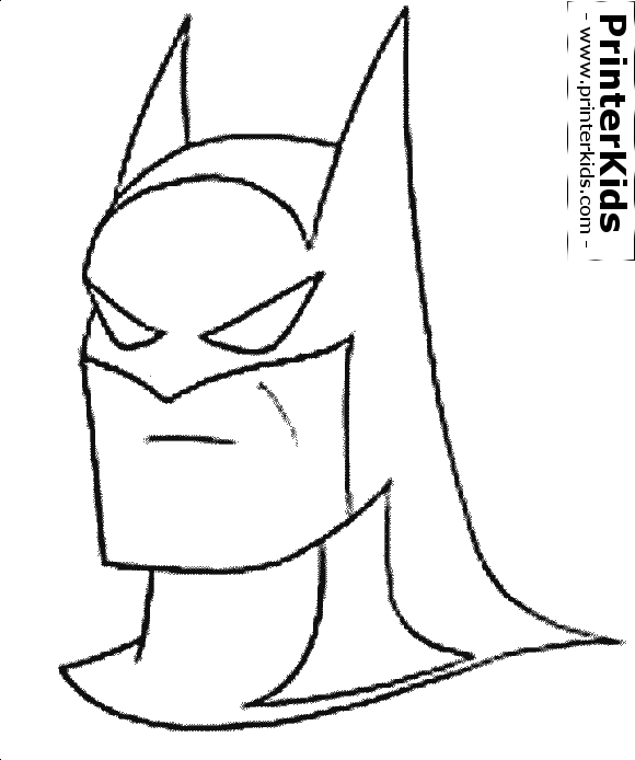 Batman Head Silhouette The Mask Coloring Page - Batman Coloring Pages For Kids (580x694)