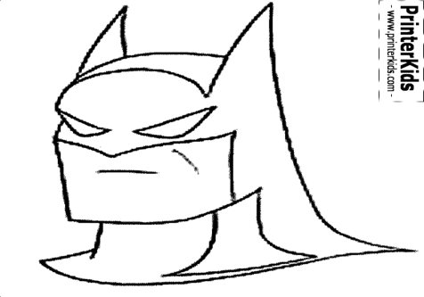 Batman Head Silhouette The Mask Coloring Page - Draw Lego Batman Head (476x333)