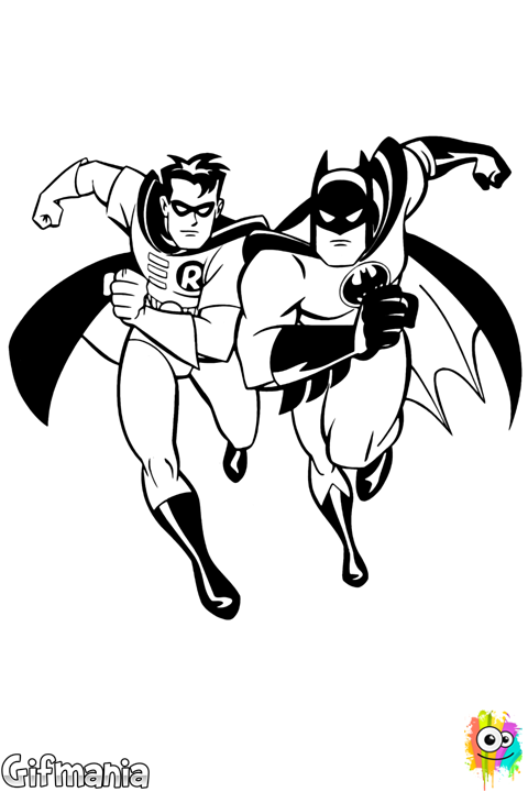Batman Robin Coloring Book Pages - Drawings Of Batman And Robin (480x720)
