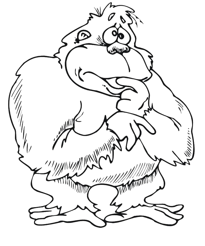 A Orangutan And Baby Coloring Pages - Orangutan Cute Coloring Page (700x841)