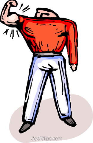 Man Showing Off His Muscles Royalty Free Vector Clip - Cartoon (312x480)