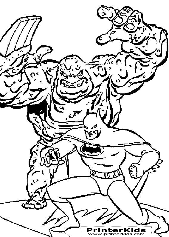 Batman Villains Coloring Pages Clayface Sneak Attack - Clayface Coloring Pages (567x794)
