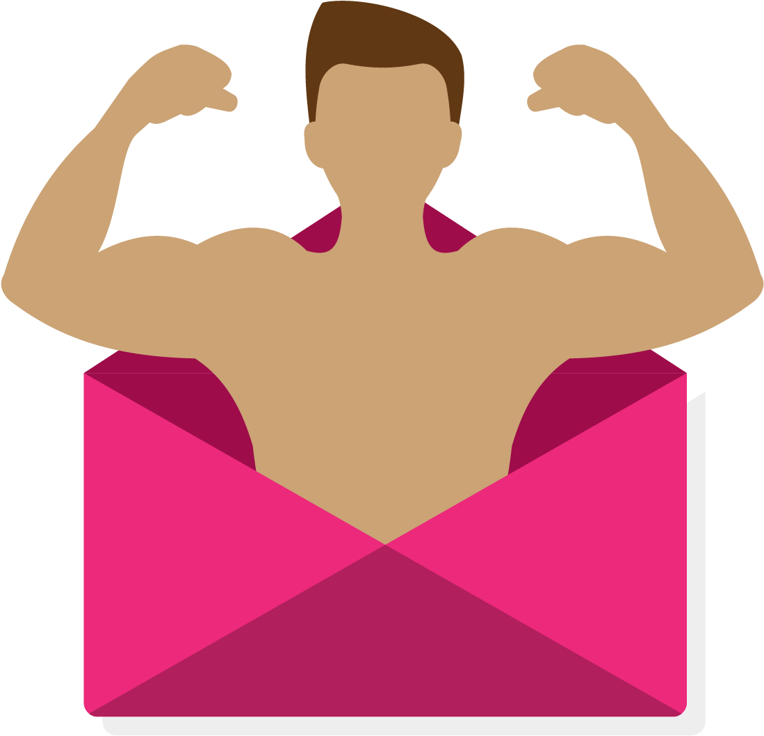Emailing Your List Muscle - Illustration (1200x1200)