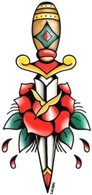 Camiseta Dagger Tattoo Do Studio Lacrocodilla Por R$65,00 - Cartoon (320x417)