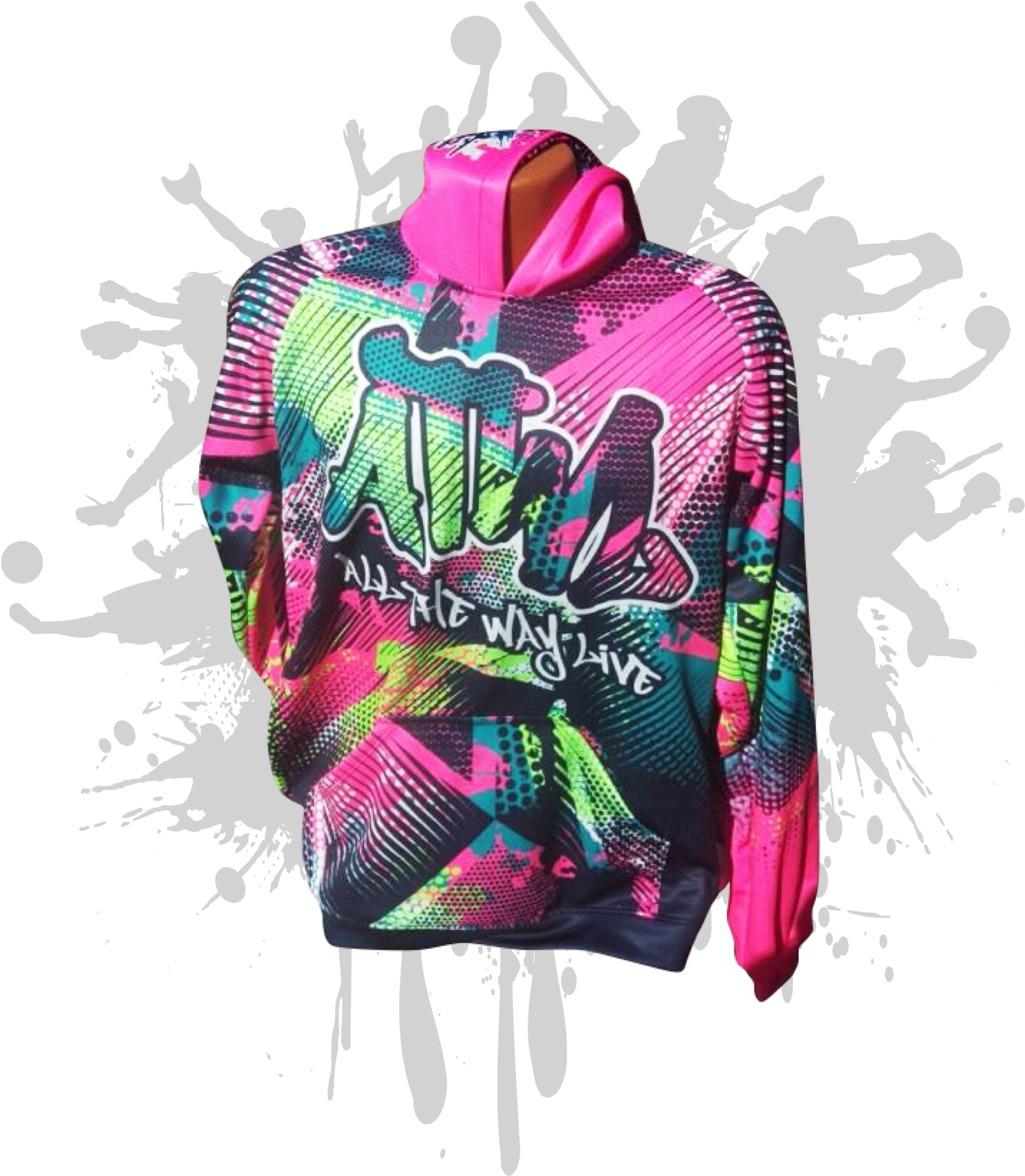 Complex Hoody Unisex Pink/neon Green - Green (1800x1929)