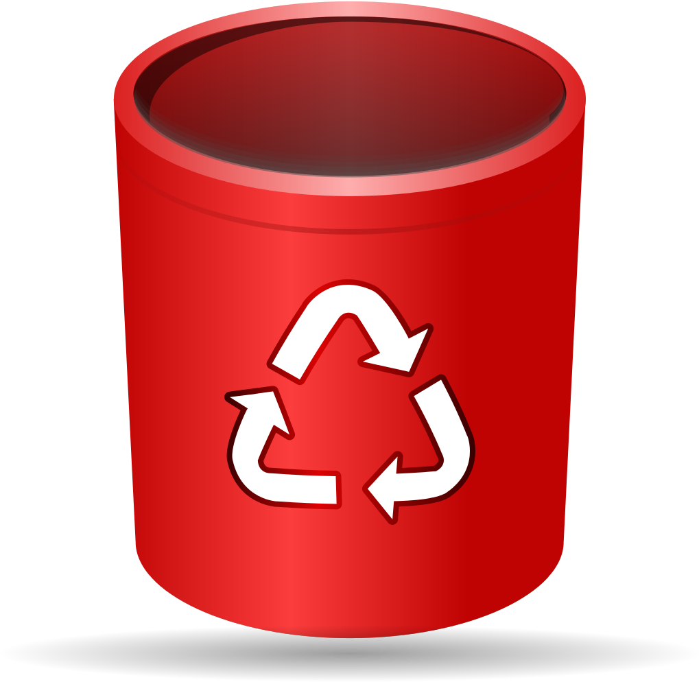 Oxygen480 Actions Trash Empty Red Recycle Bin Icon Full Size PNG