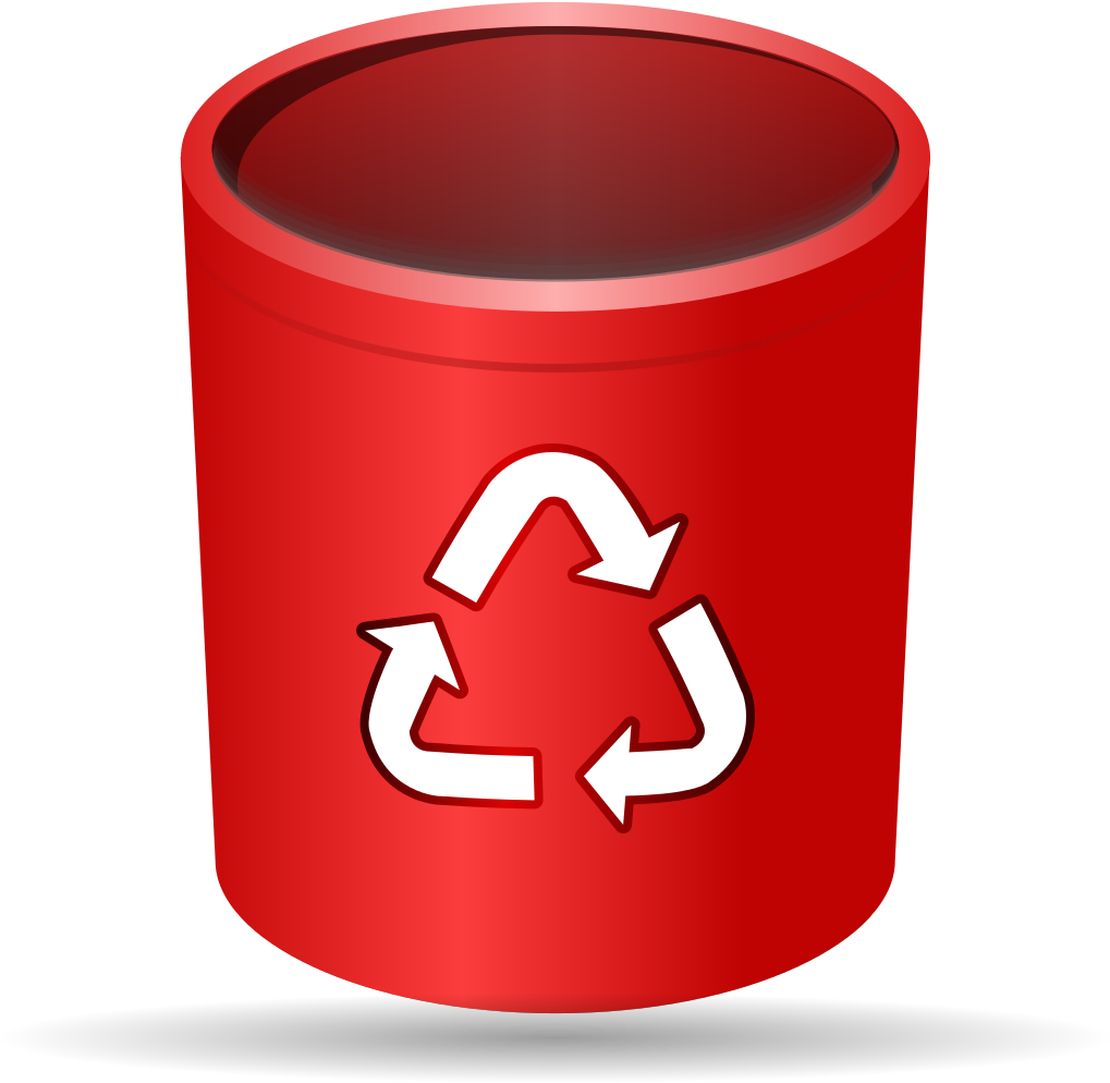 Oxygen480 Actions Trash Empty - Red Recycle Bin Icon (1024x1024)