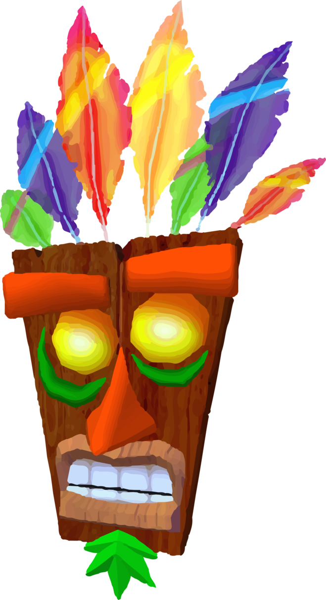 He Acts Like A Protector And A Fatherly Figure To Crash, - Crash Bandicoot Aku Aku Png (659x1212)