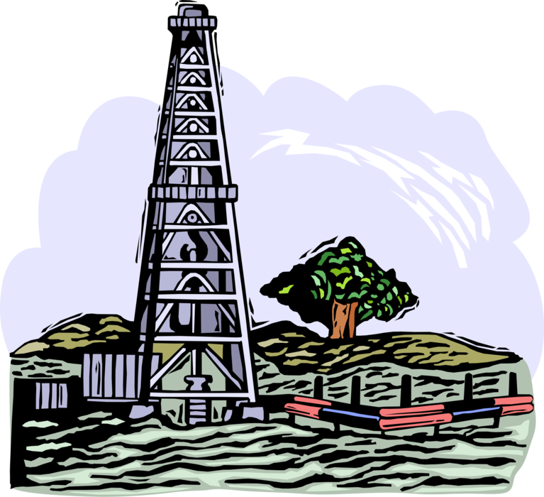 Vector Illustration Of Fossil Fuel Petroleum And Gas - Illustration (767x700)