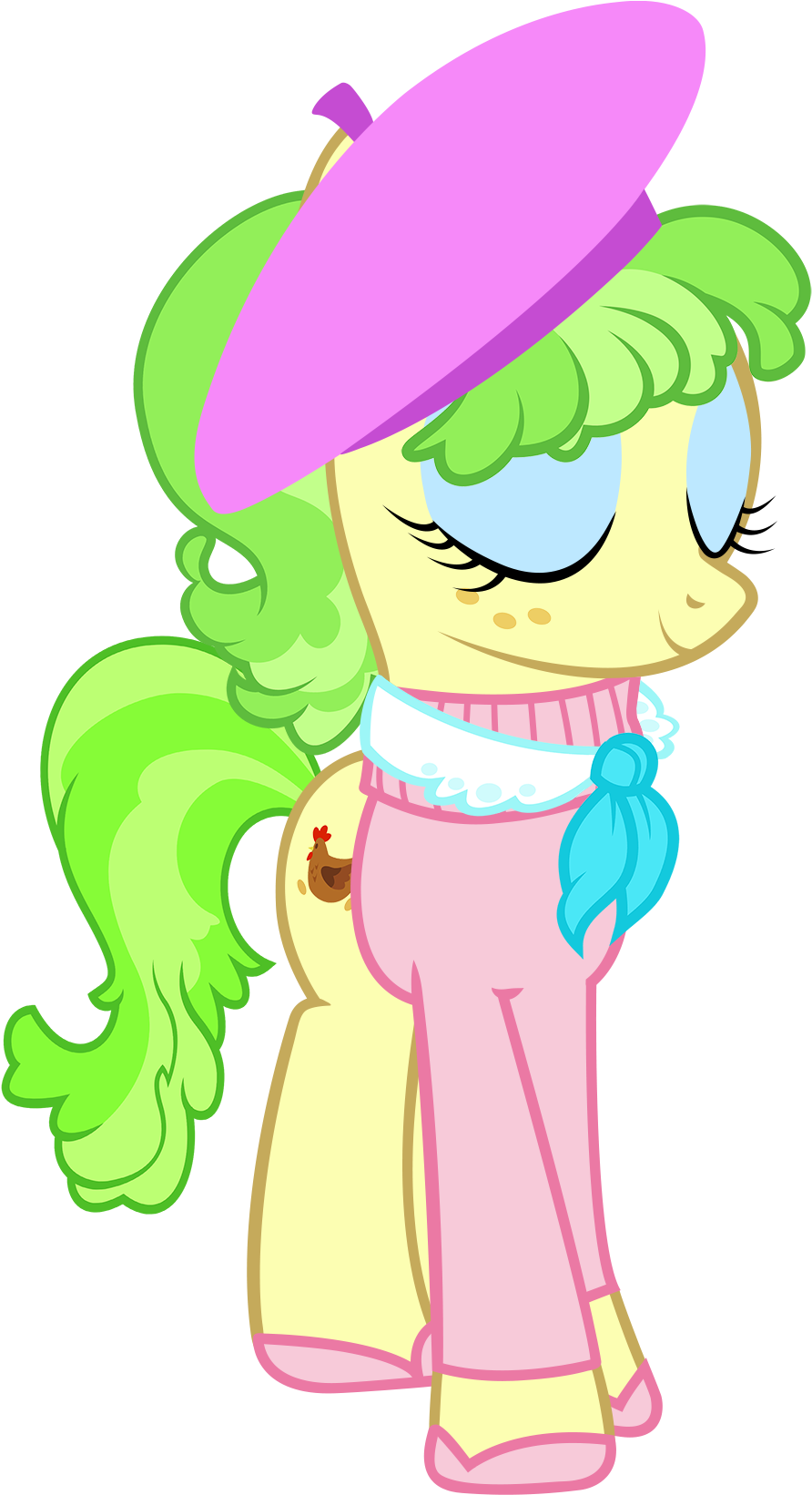 Cool77778, Beatnik, Beret, Chickadee, Clothes, French, - My Little Pony: Friendship Is Magic (1000x1641)