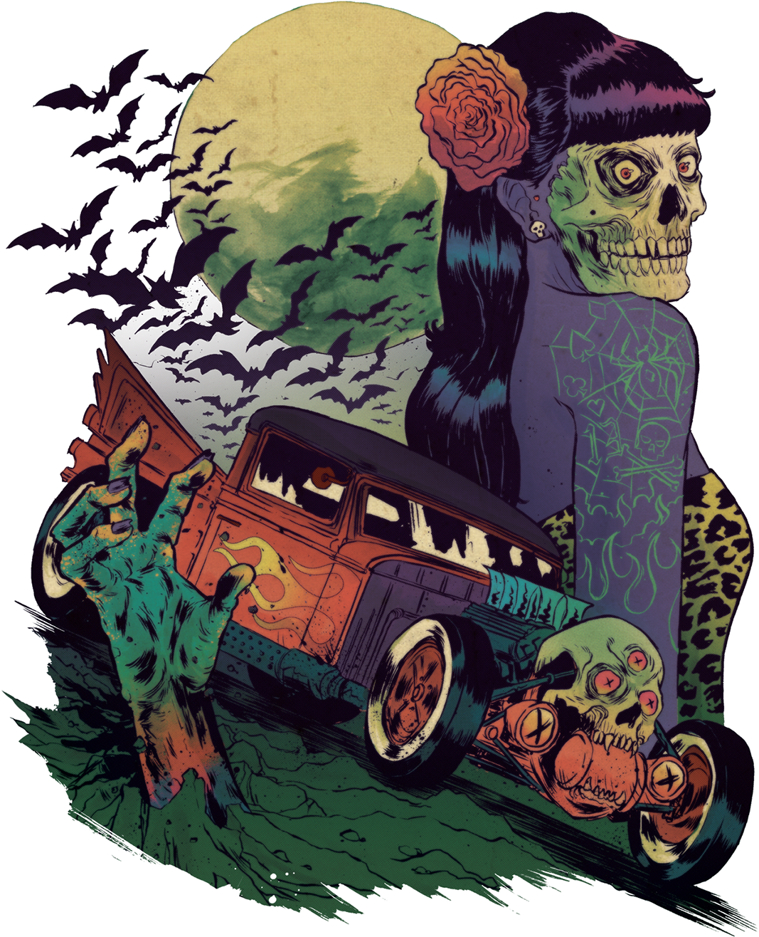 Simplified Illustration For T-shirt Use - Halloween Clip Art (1200x1502)