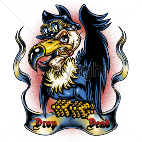 7242 Drop Dead Vulture Tattoo - Drop Dead T Shirt (500x500)
