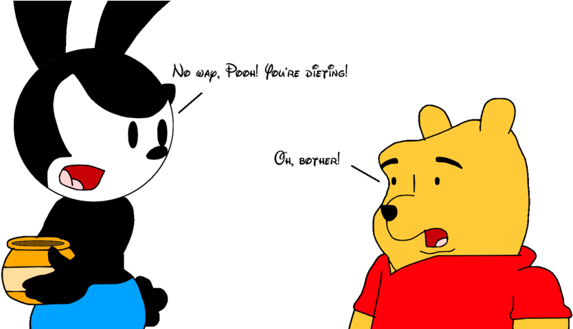 Oswald Looking After Pooh By Marcospower1996 - Cartoon (1024x478)