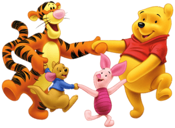 Winnie The Pooh And Friends Playing (400x400)