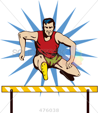 Stock Illustration Of Retro Cartoon Drawing Of Athlete - Athlete Cartoon Png (340x395)