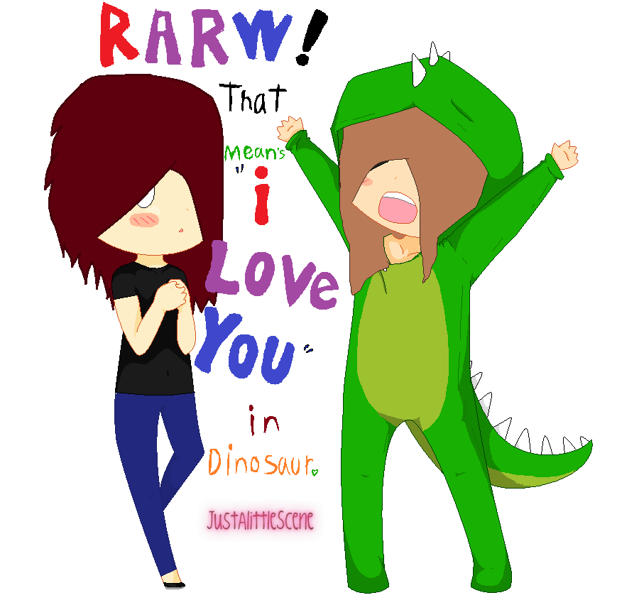 I Love You Katie By Justalittlescene - Rawr Means I Love You (900x852)
