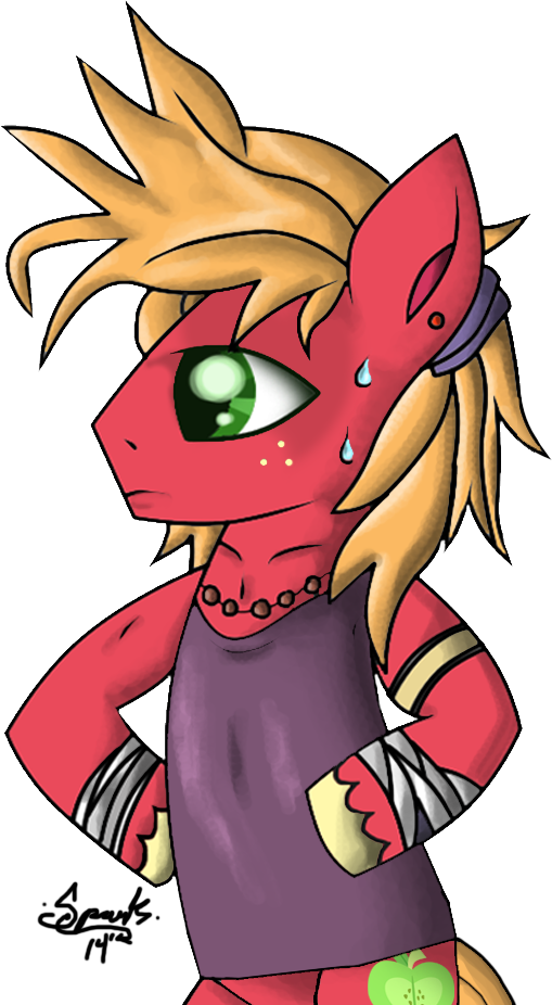 Zsparkonequus, Big Macintosh, Clothes, Crossover, Earth - Cartoon (509x926)