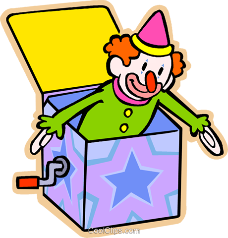 Jack In The Box Royalty Free Vector Clip Art Illustration - Jack In The Box Toy Clip Art (460x480)