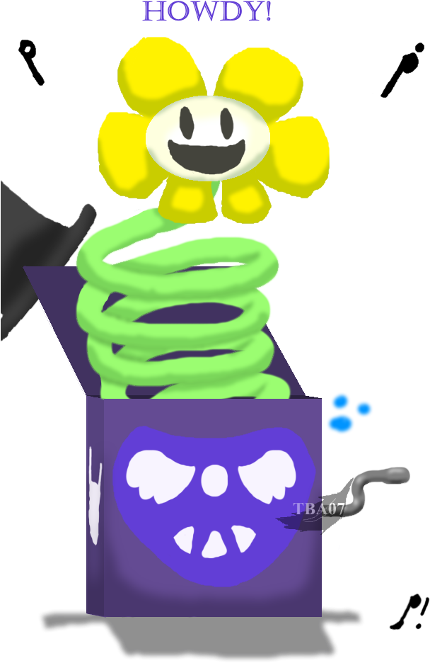 Jack In The Box Flowey By Theblackangel07 - Cartoon (609x977)